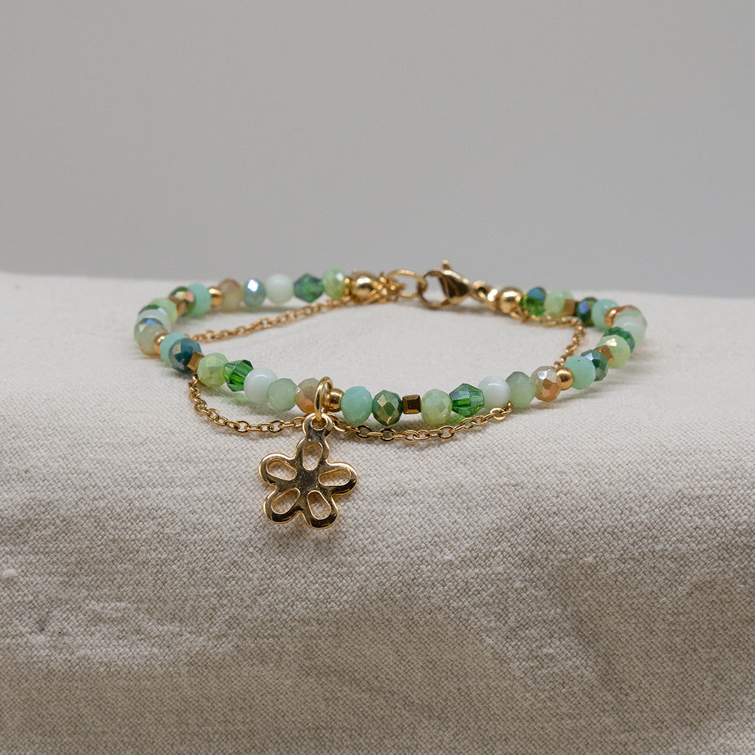 Armband „Valencia“ mit Murano und Edelstahlkette