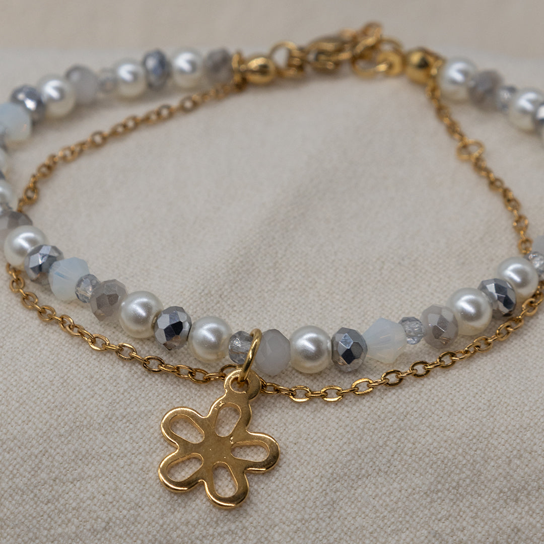 Armband „Valencia“ mit Murano und Edelstahlkette