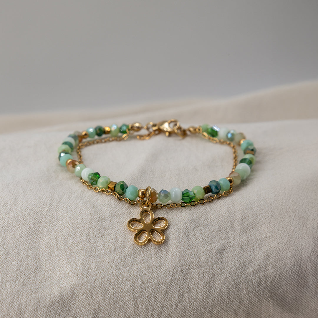 Armband „Valencia“ mit Murano und Edelstahlkette