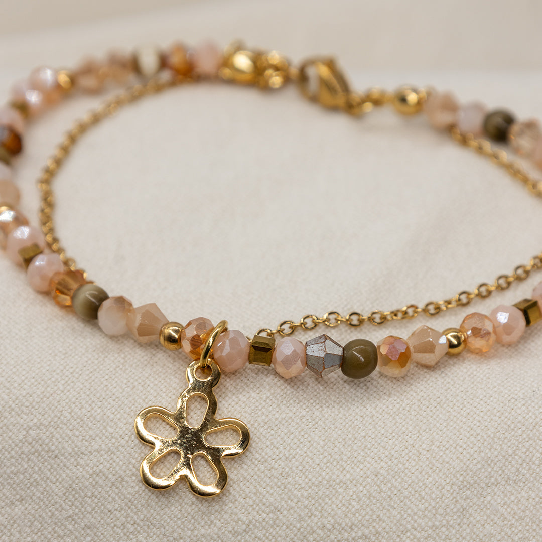 Armband „Valencia“ mit Murano und Edelstahlkette
