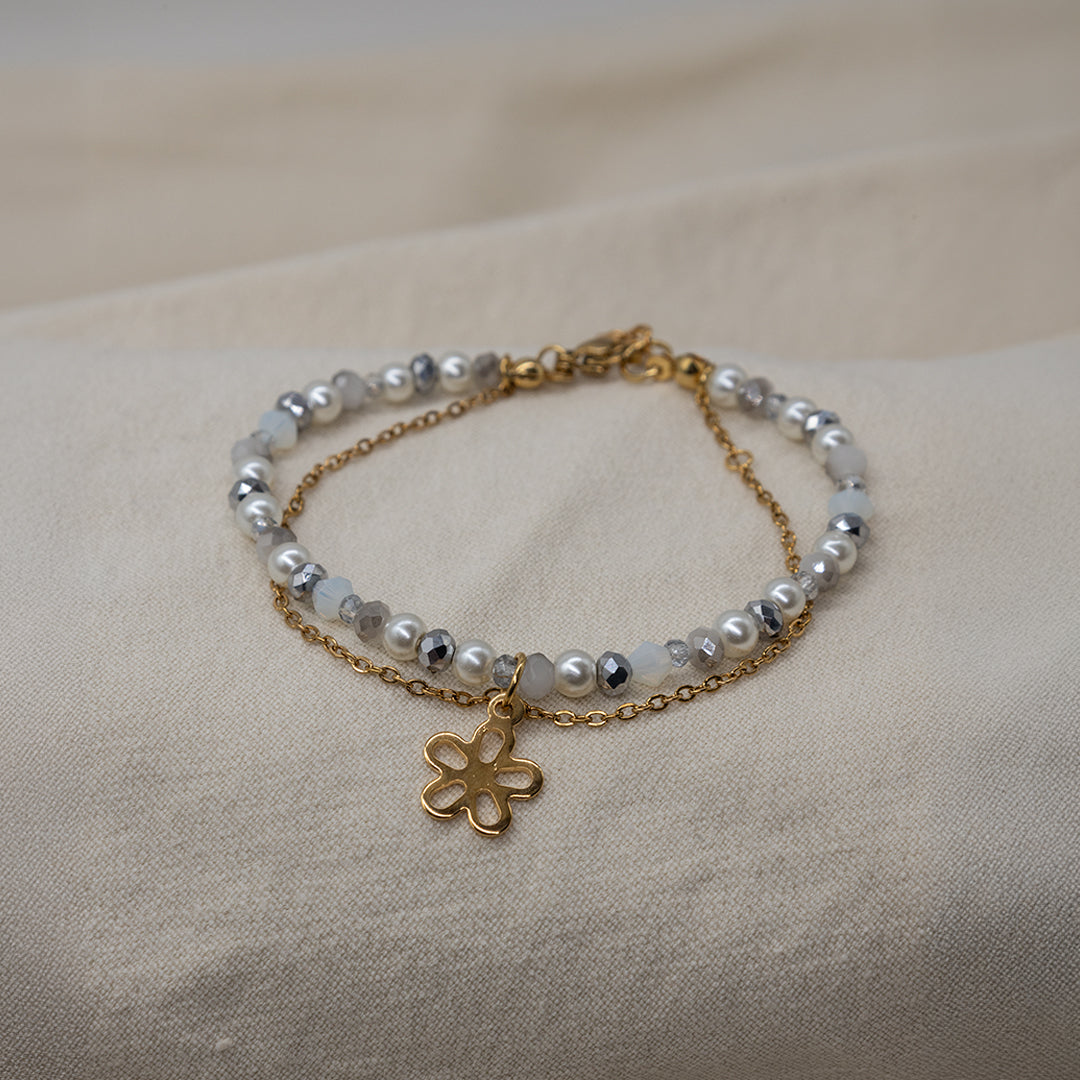 Armband „Valencia“ mit Murano und Edelstahlkette