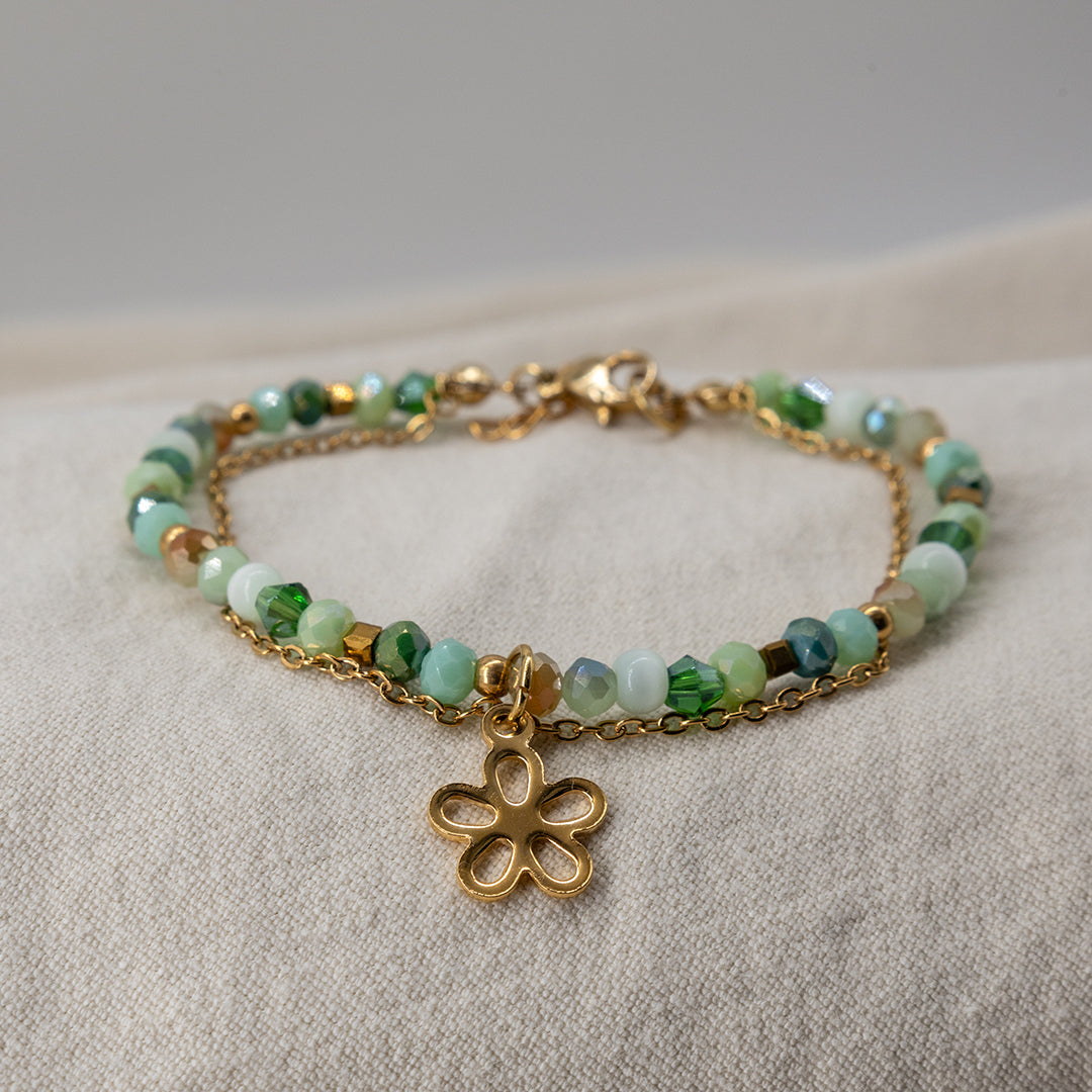 Armband „Valencia“ mit Murano und Edelstahlkette