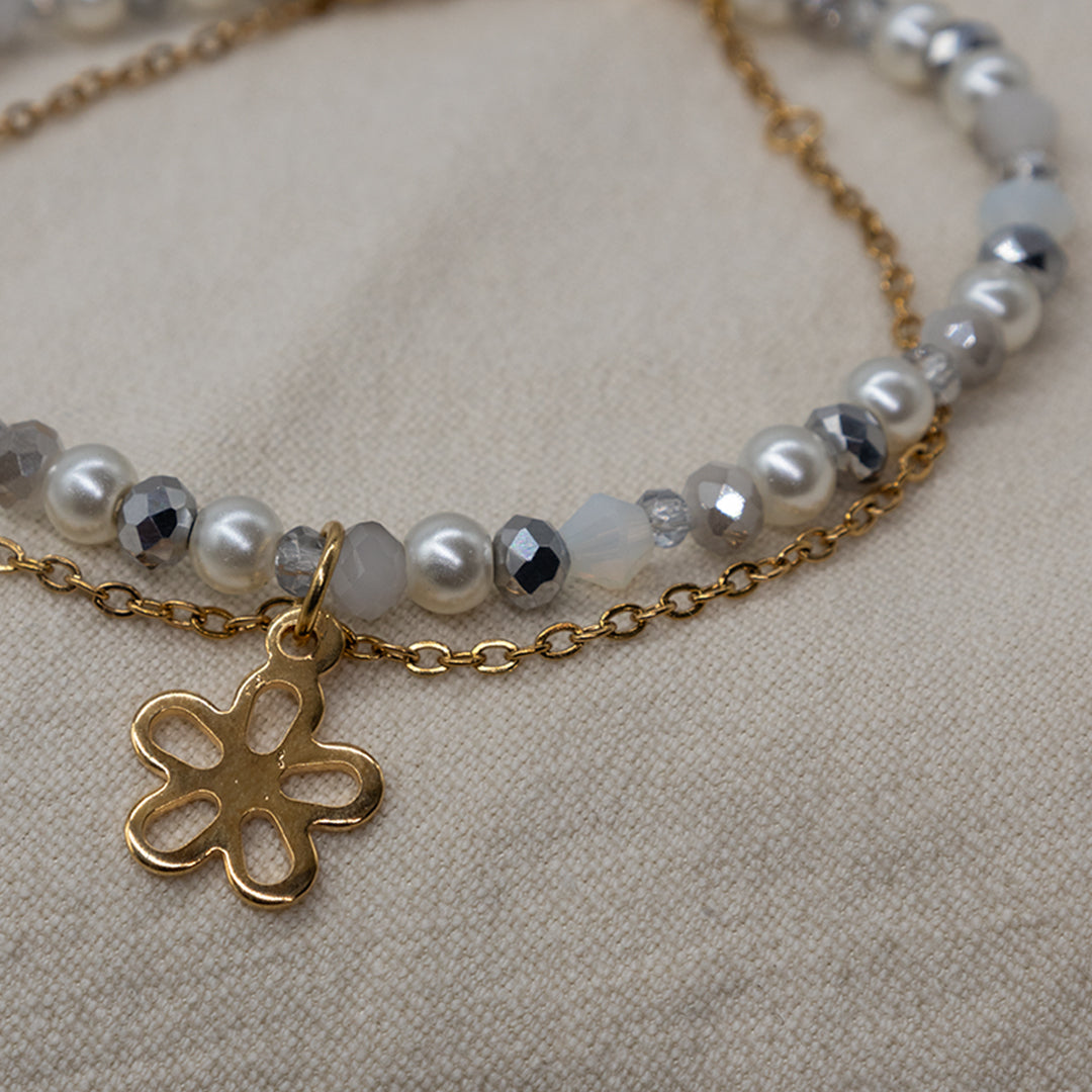 Armband „Valencia“ mit Murano und Edelstahlkette