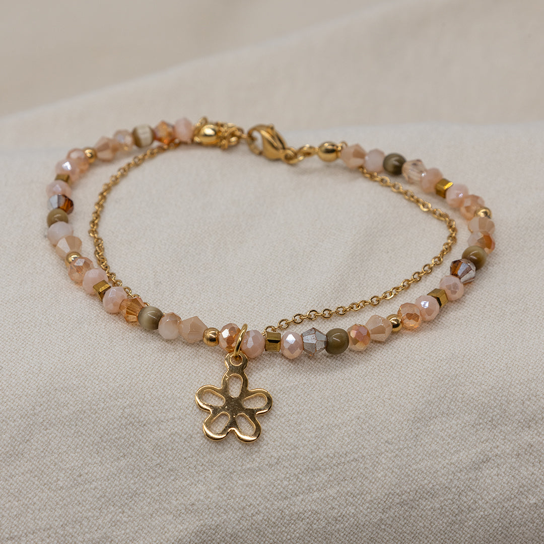 Armband „Valencia“ mit Murano und Edelstahlkette