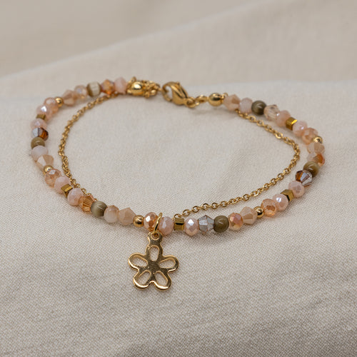 Armband „Valencia“ mit Murano und Edelstahlkette