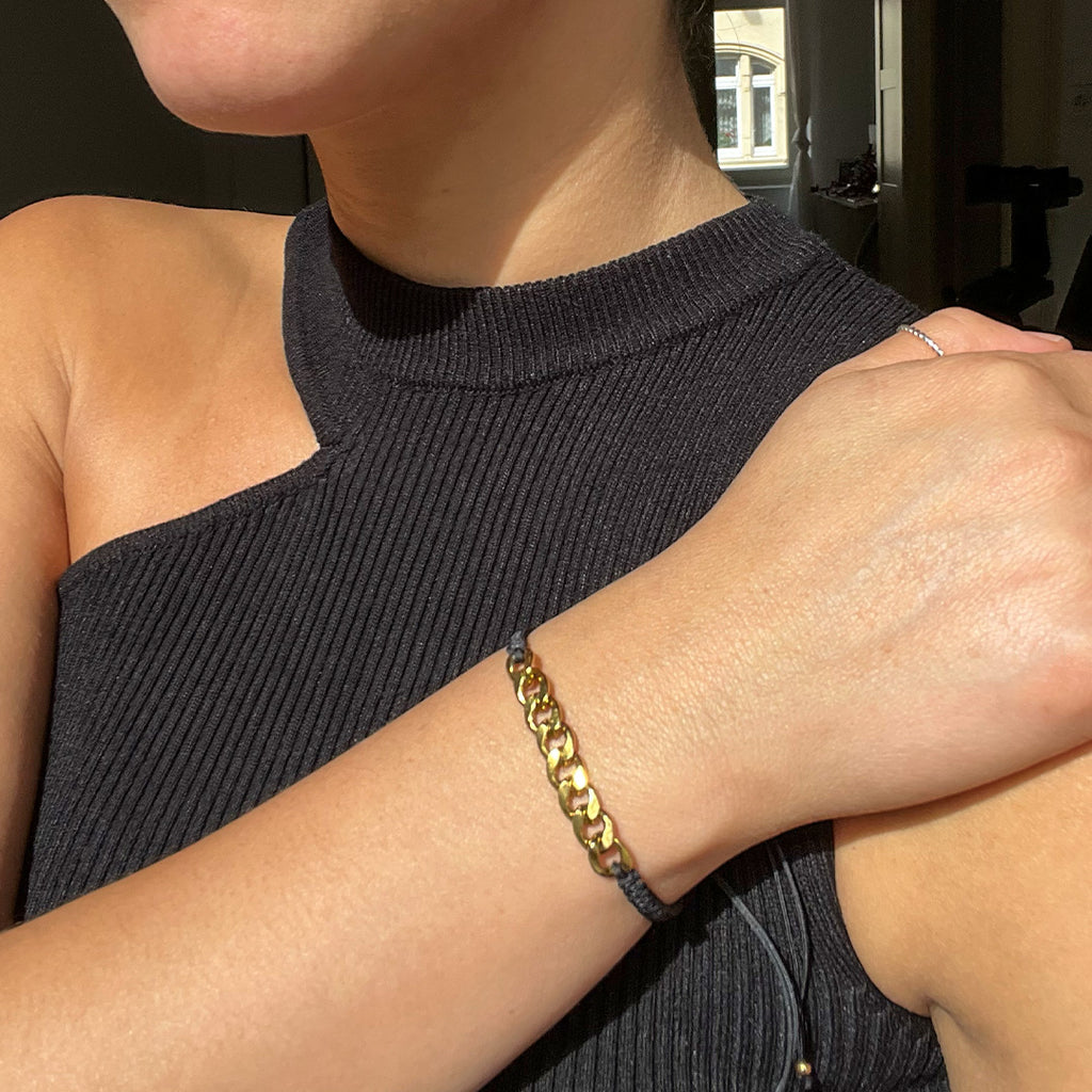 Unisex-Armband „String“ mit Edelstahl-Anhänger