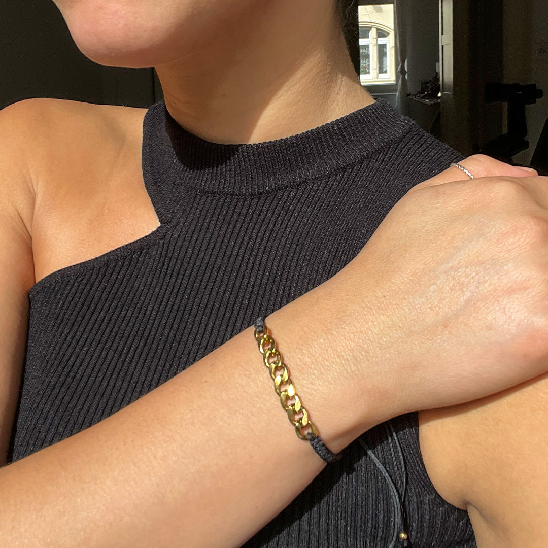 Unisex-Armband „String“ mit Edelstahl-Anhänger