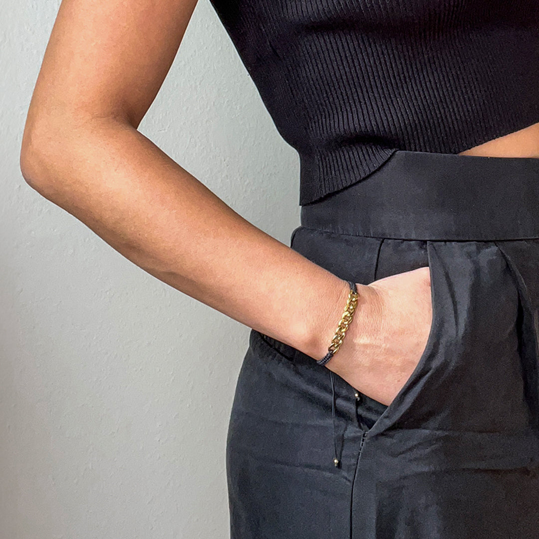 Unisex-Armband „String“ mit Edelstahl-Anhänger