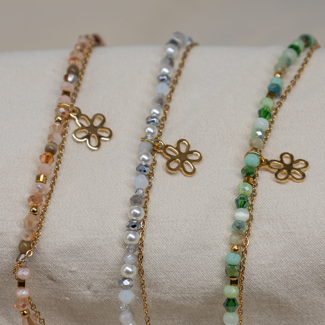 Armband „Valencia“ mit Murano und Edelstahlkette
