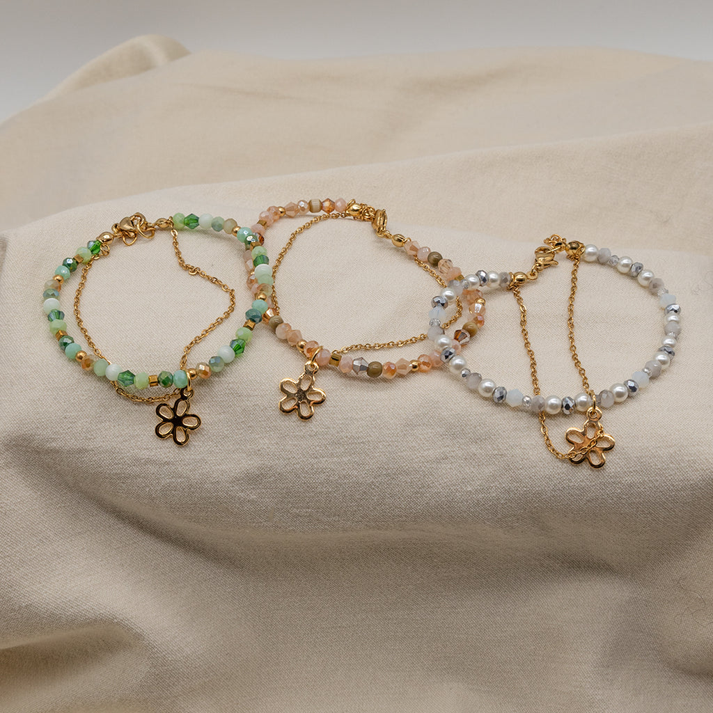 Armband „Valencia“ mit Murano und Edelstahlkette