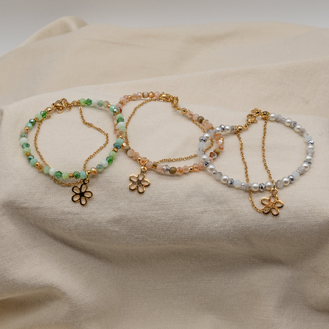 Armband „Valencia“ mit Murano und Edelstahlkette